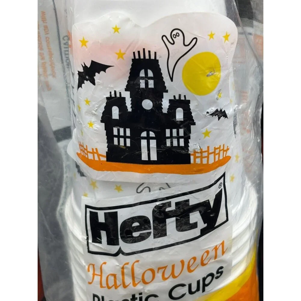 Vintage 1990 Hefty Halloween Plastic Cups 16 - 16 oz cup sealed new